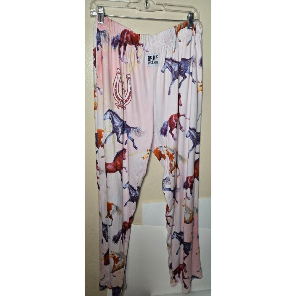 Brief Insanity Horses Make Me Happy Unisex Super Soft Lounge Pants Size XL